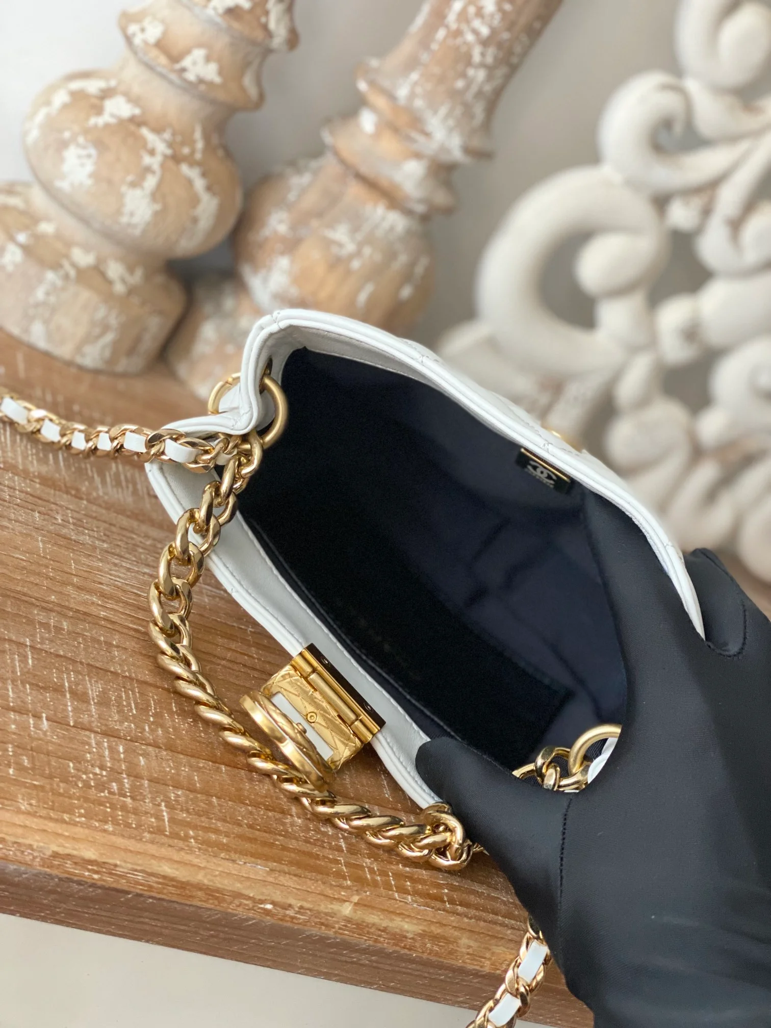 Chanel Small Hobo Bag Gold Hardware White For Women, Women’s Handbags, Shoulder Bags 7.5in/19cm