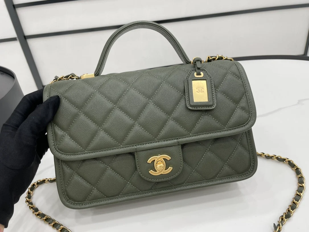 Chanel AS3653 22K Bag Dark Green For Women, Women’s Bags 9.8in/25cm