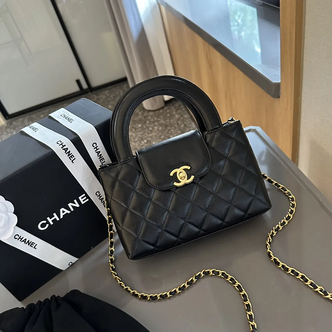 Shiny Aged Calfskin Coral Mini Kelly Shopping Bag