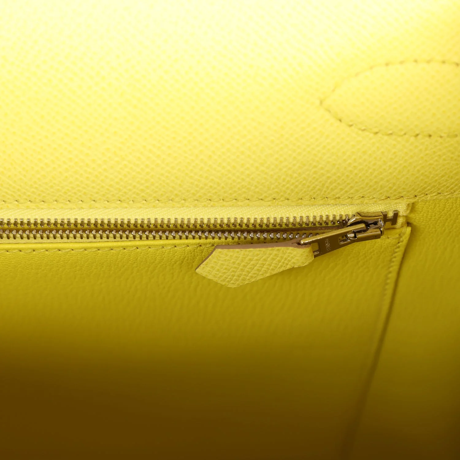 Pre-owned Hermes Kelly Sellier 40 Lime Epsom Palladium Hardware