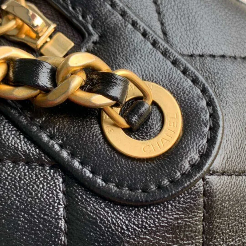 Chanel Shiny Lambskin Small Bowling Bag As1899