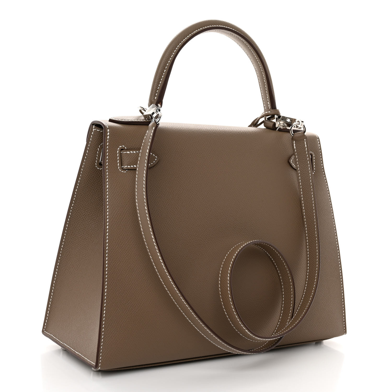 Epsom Kelly Sellier 28 Etoupe (Silver Lock)