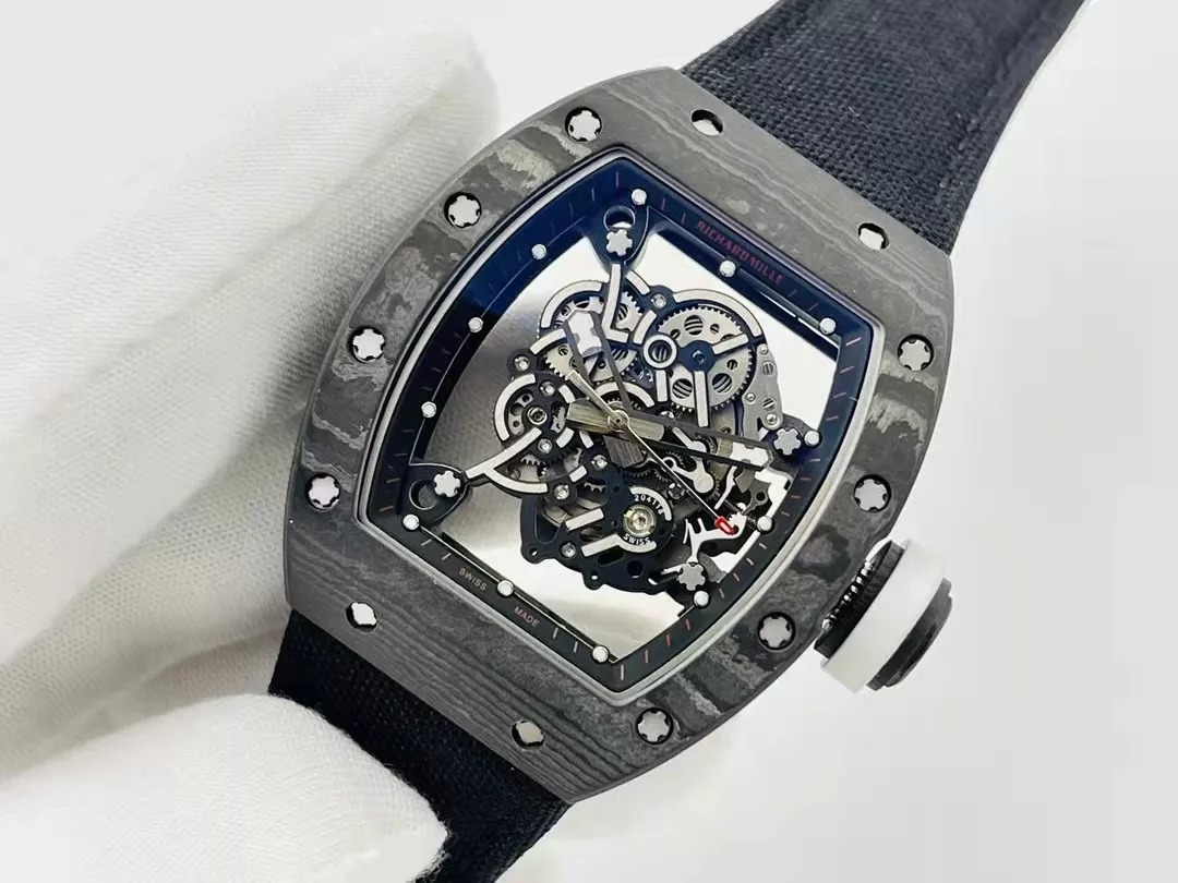 RM055 Skeleton Dial Black Bezel Black Canvas Strap RMS RMUL2