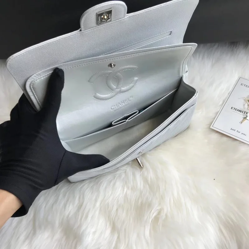 Chanel Chevron Caviar Calfskin Class-Flap Bag A01112