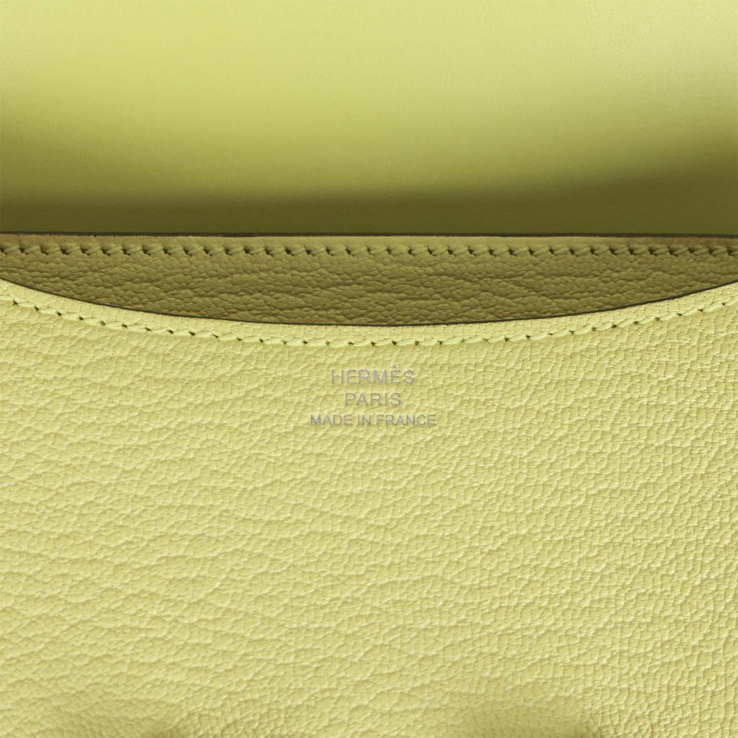 Hermes Constance 18 Jaune Bourgeon Chevre Palladium Hardware