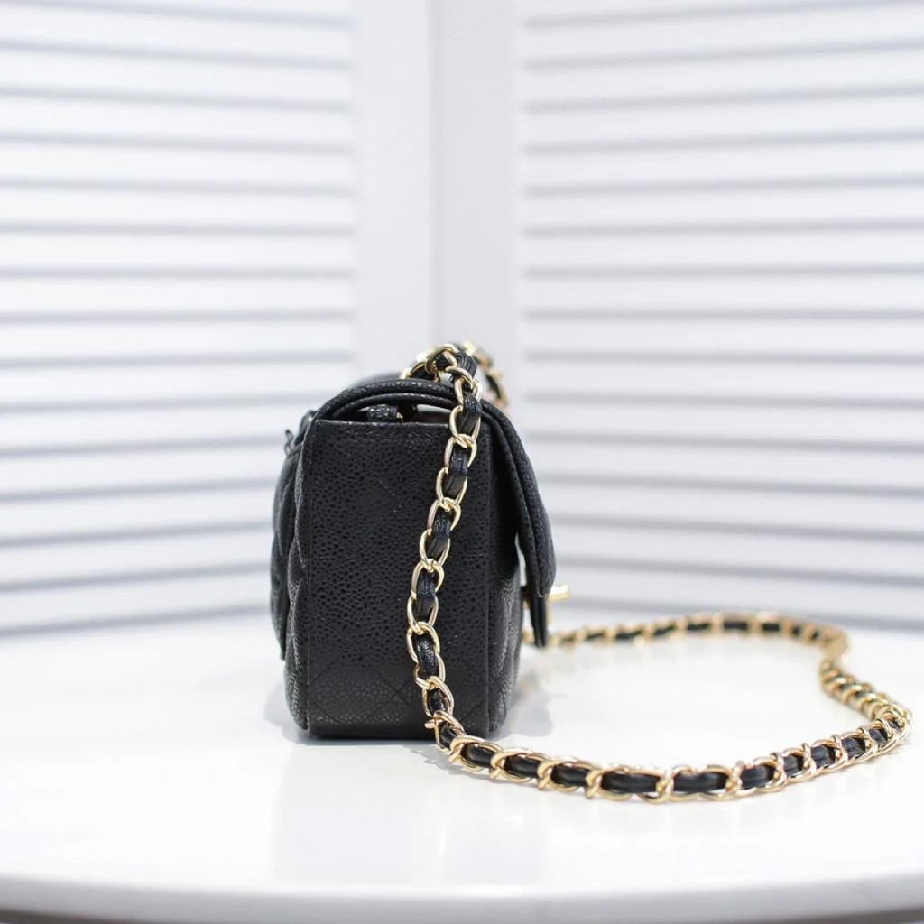 Chanel Mini Flap Bag Black For Women 7.8in/20cm A69900