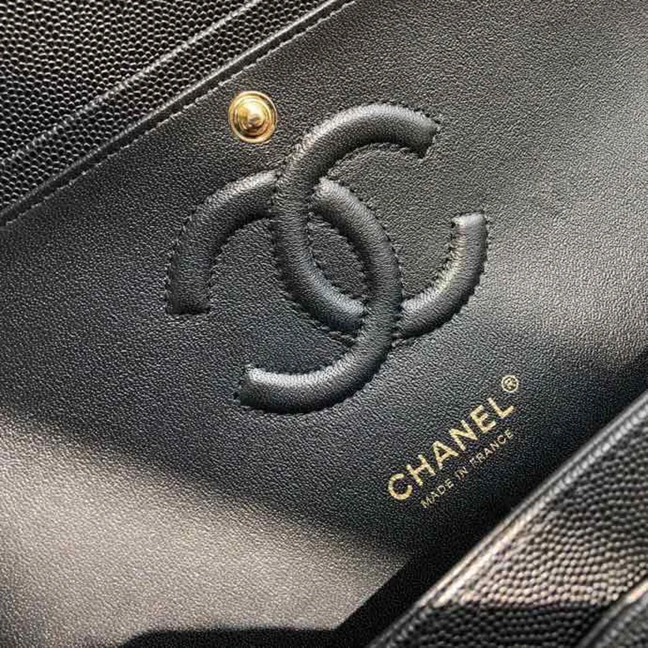Chanel Chevron Classic Handbag Gold Toned Hardware Black For Women, Womens Bags, Shoulder And Crossbody Bags 10.2in/26cm