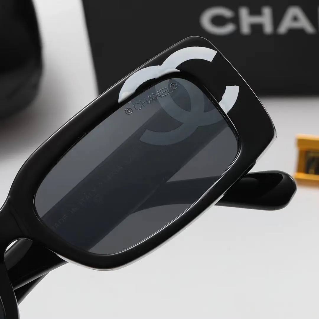 4-color fashion double C square frame polarized sunglasses