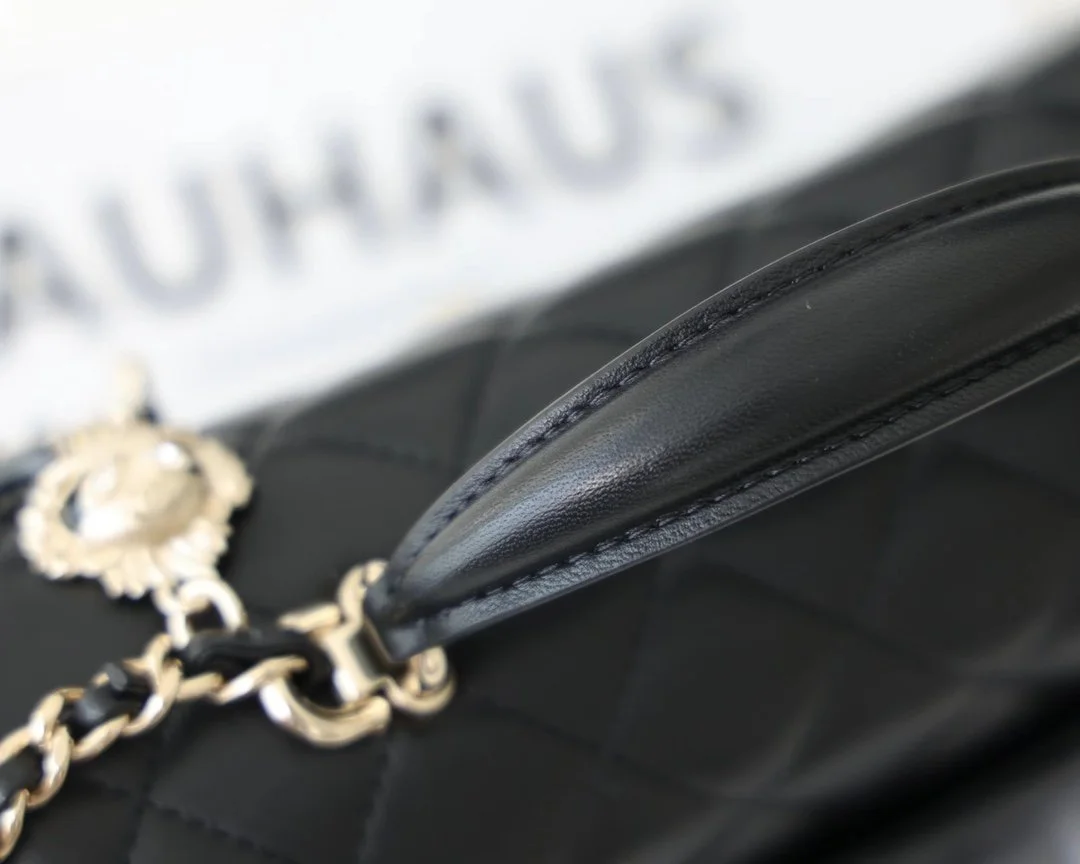 Chanel Mini Flapbag With Top Handle Black For Women 7.8in/20cm