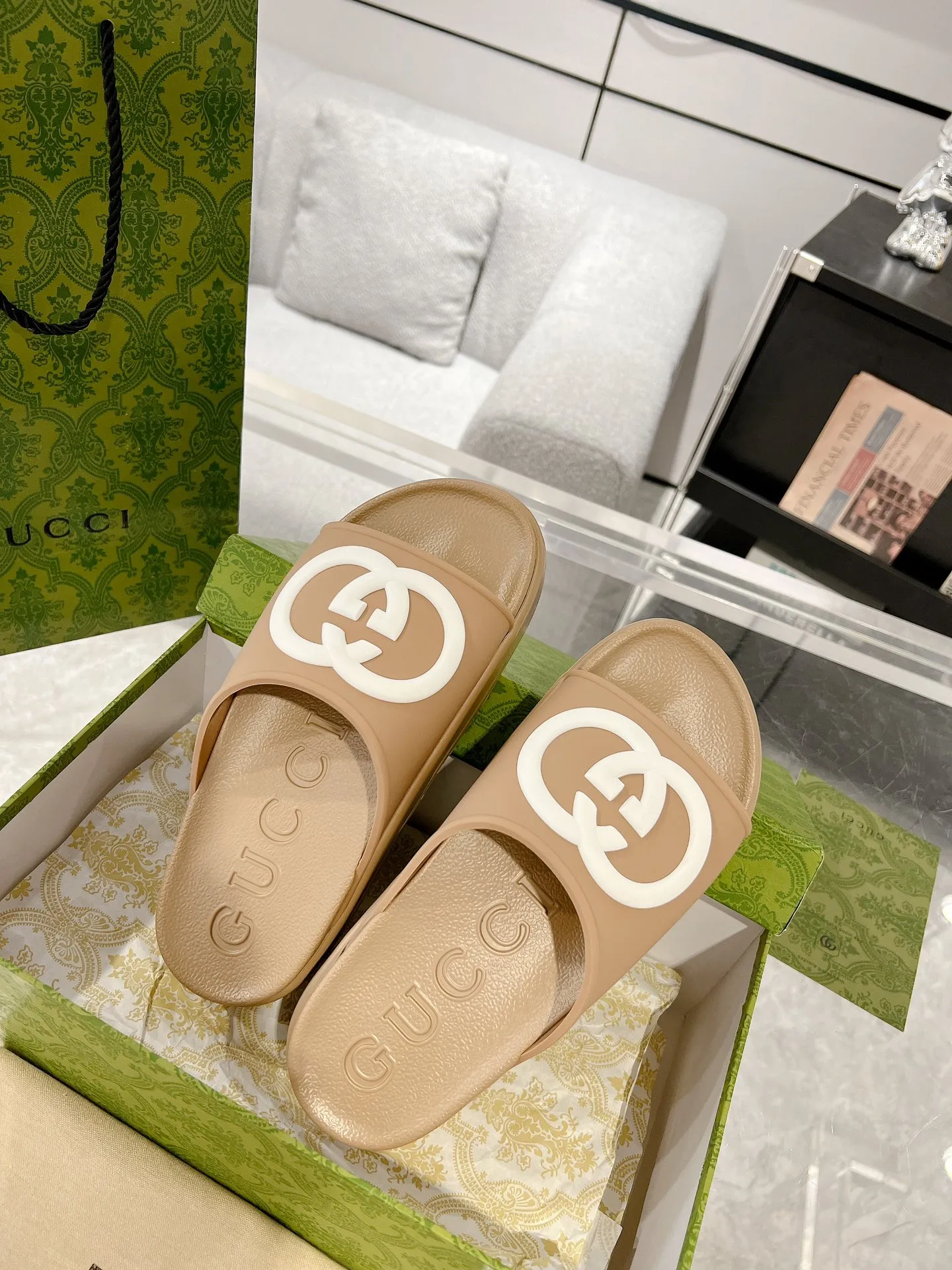 GG new arrival  men and women slippers heels 5 cm