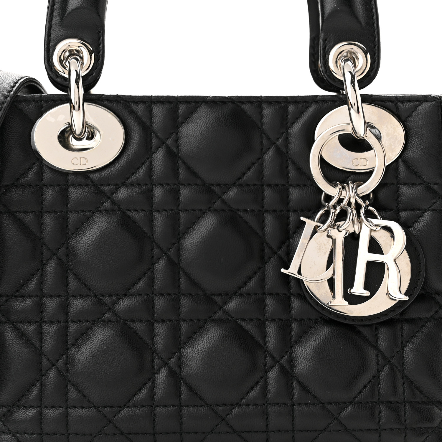 Lambskin Cannage Mini Lady Dior Black(6.5 x 6 x 3 in)