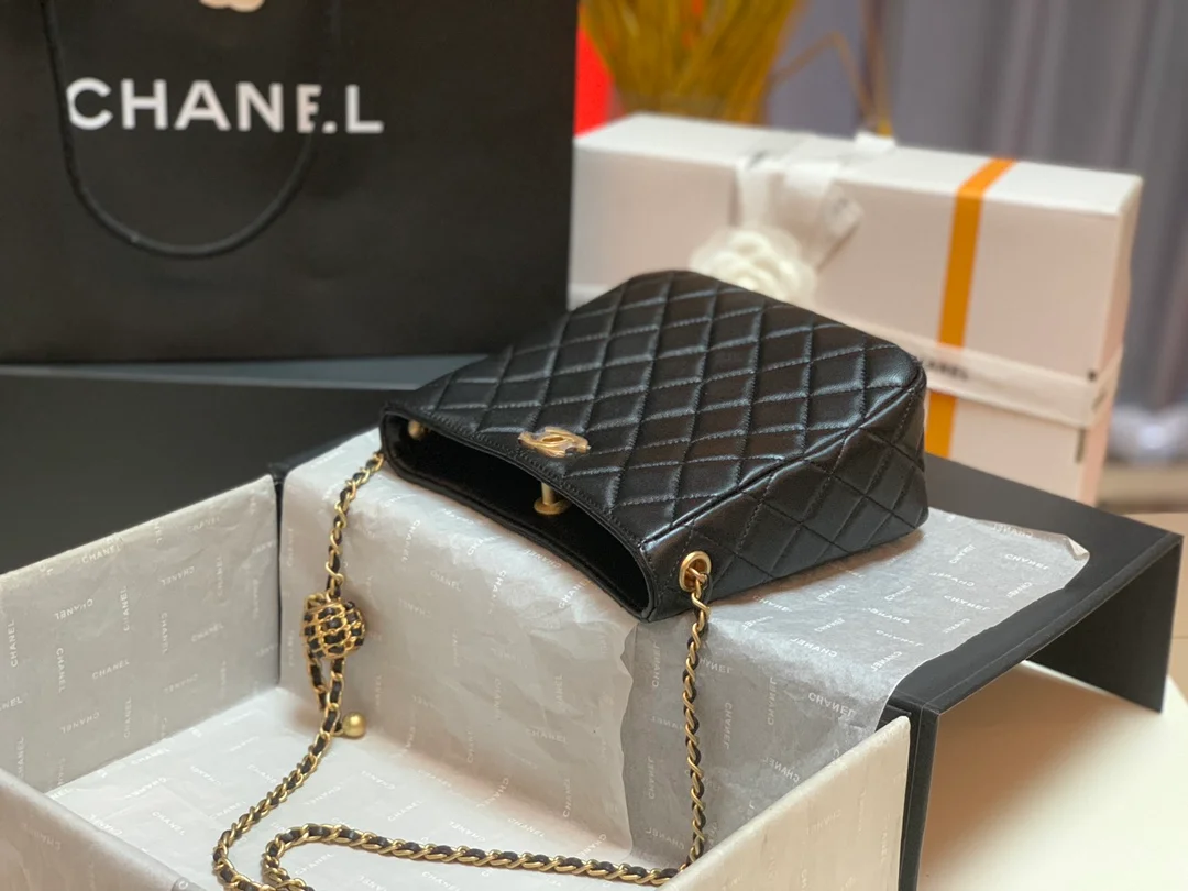 Chanel Hobo Handbag Black Bag For Women 16cm/6in