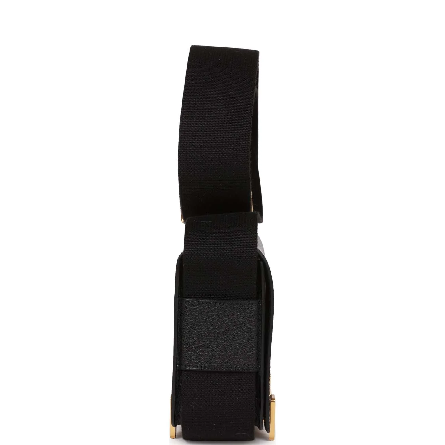 Hermes Geta Black Chevre Gold Hardware
