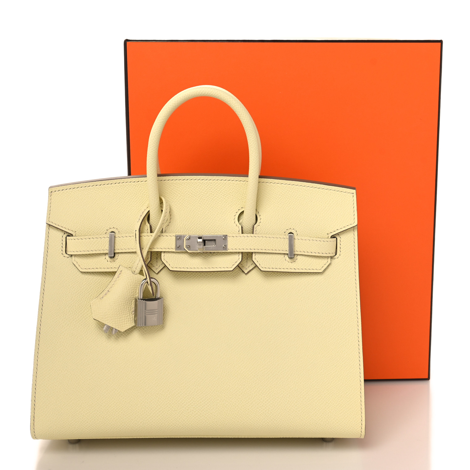 Epsom Birkin Sellier 25 Jaune Milton