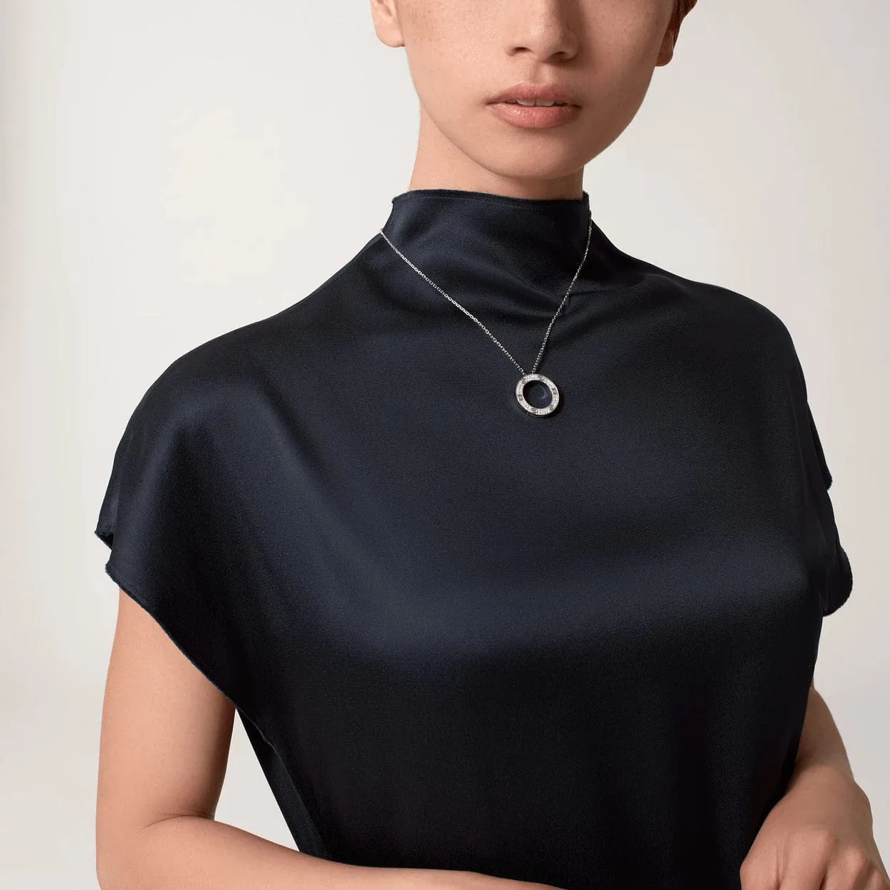 car Screw Love Necklace With Diamond Paved