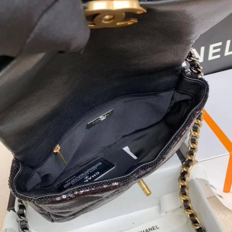 Chanel 19 Flap Bag In Tweed&AmpSequins As1160