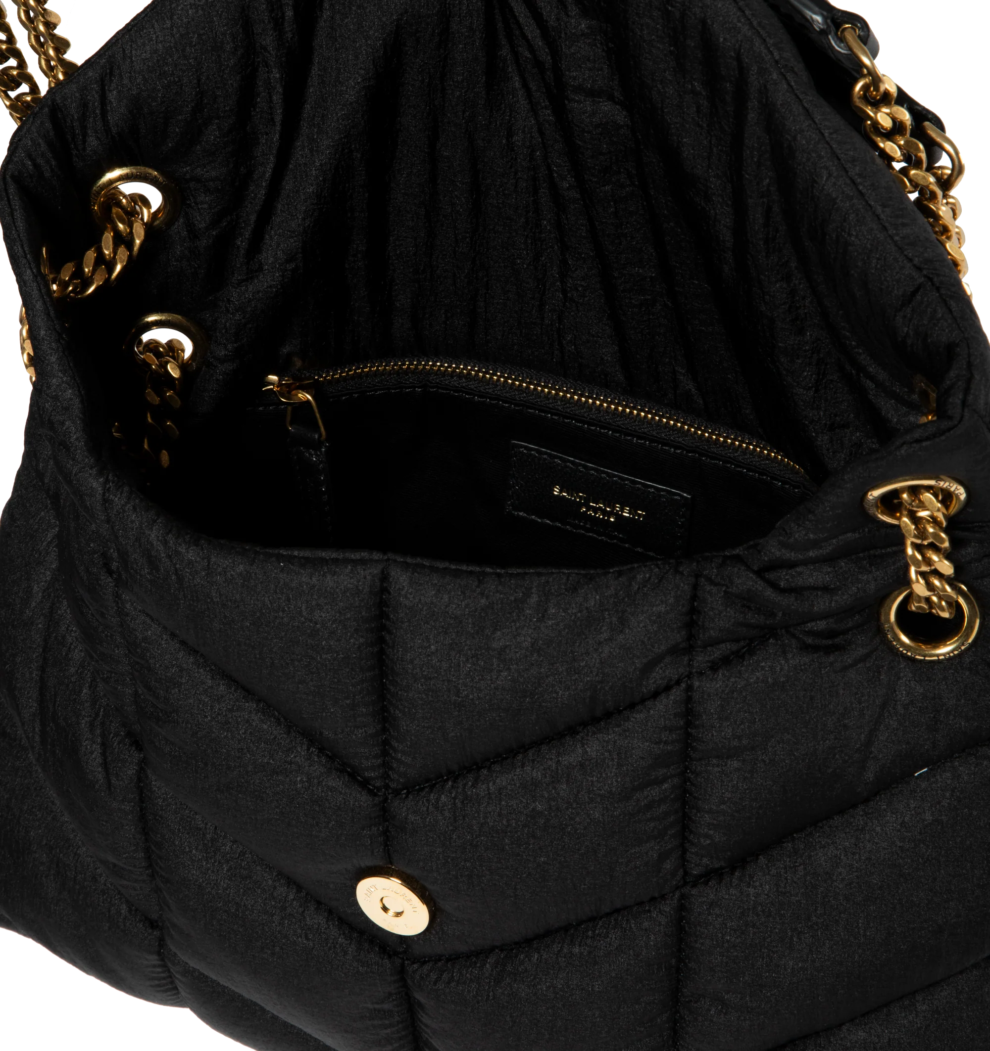 PUFFER SMALL NYLON AND LEATHER BAG