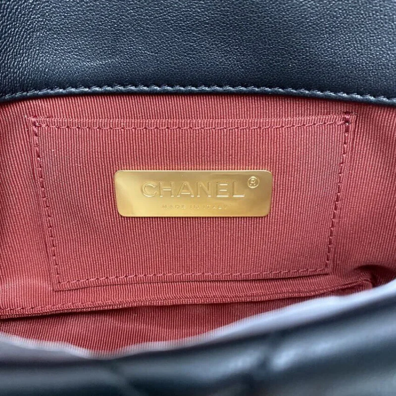 Chanel Lambskin Quilted Chanel 19 Waist Bag As1163 Black