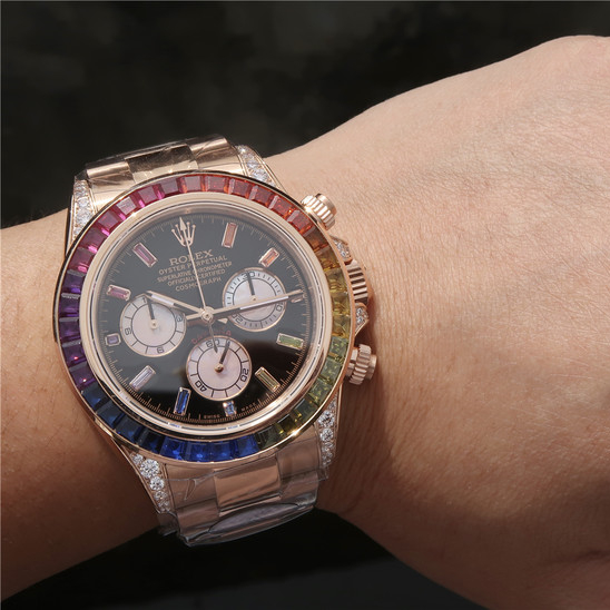 DAYTONA RAINBOW DIAMOND ROSE GOLD STAINLESS STEEL40mm