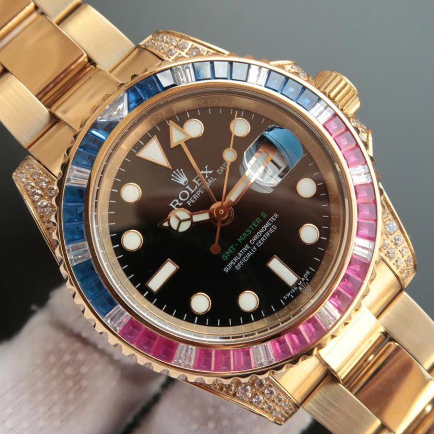 GMT MASTER 2 Golden Rainbow Diamond 40mm