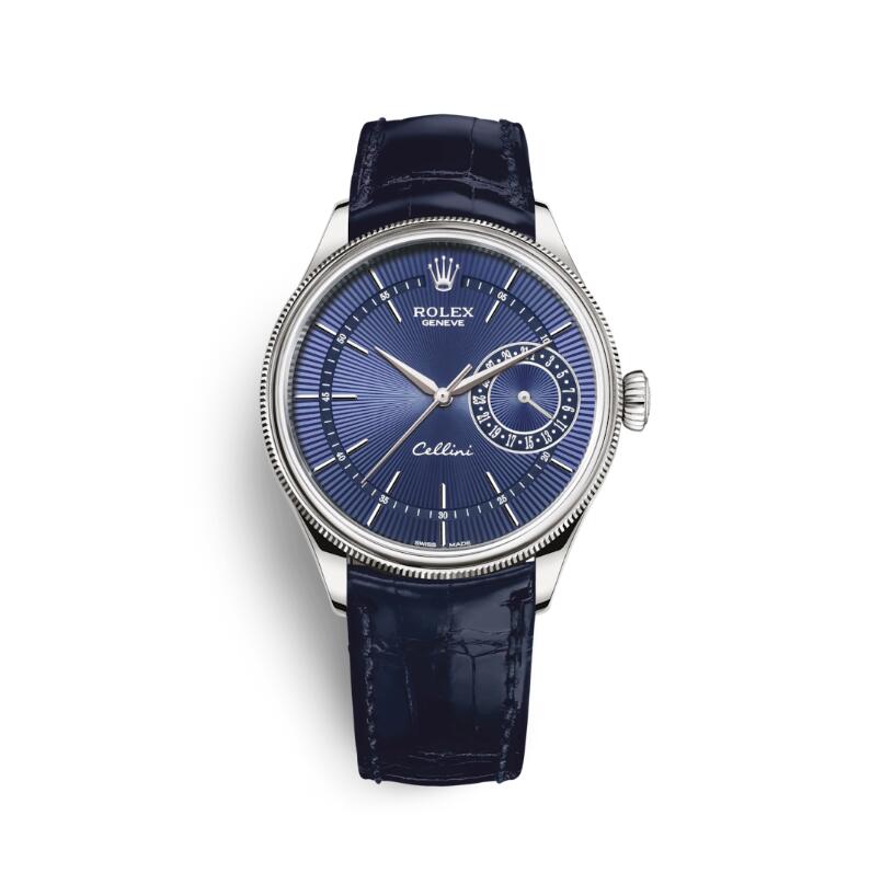 CELLINI TIME DATE Silver Blue Dial Blue Leather Strap 39mm