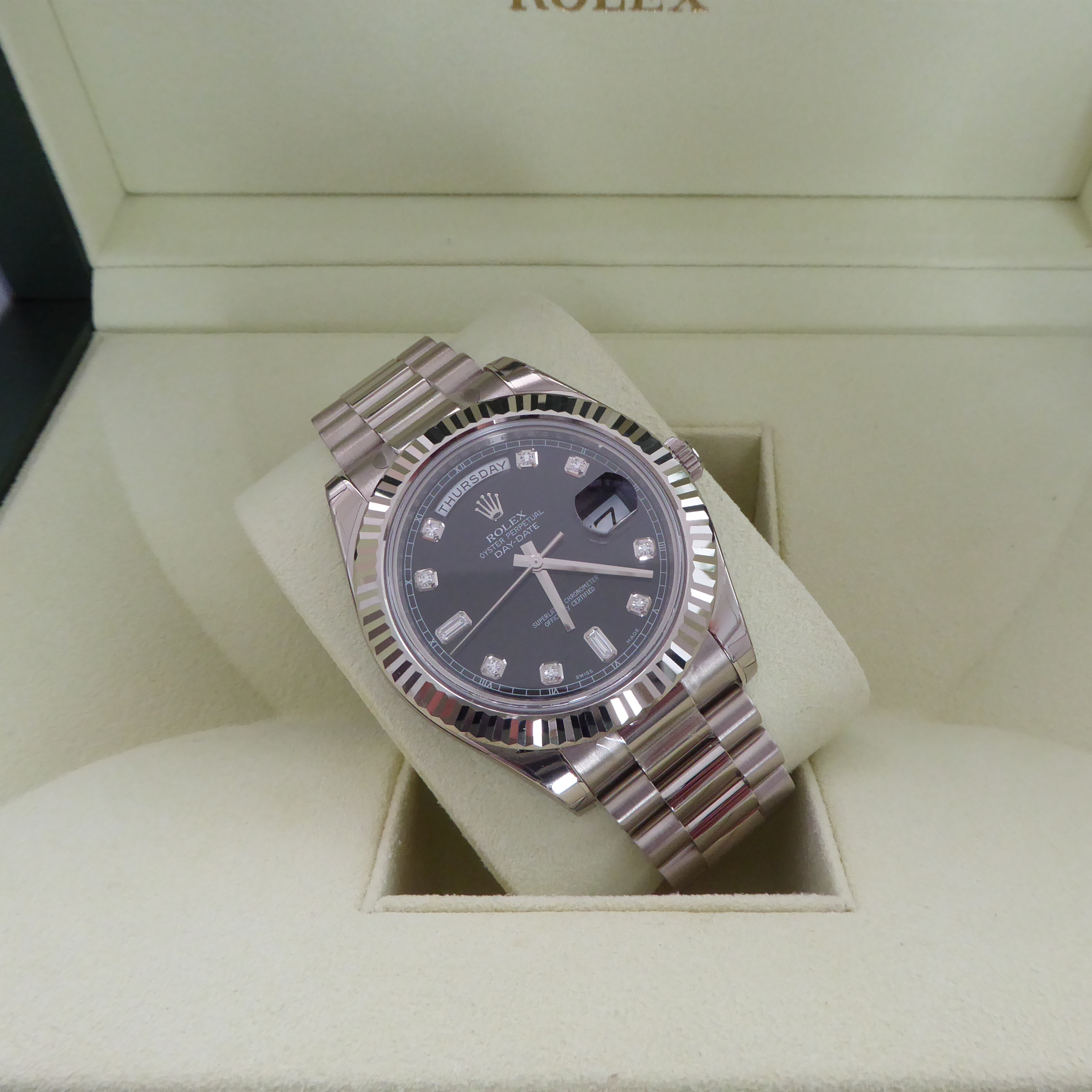 Day-Date II Silver Diamond Scale Multiple Dial Color Options 41mm