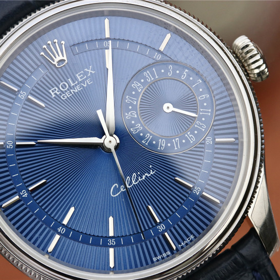 CELLINI TIME DATE Silver Blue Dial Blue Leather Strap 39mm