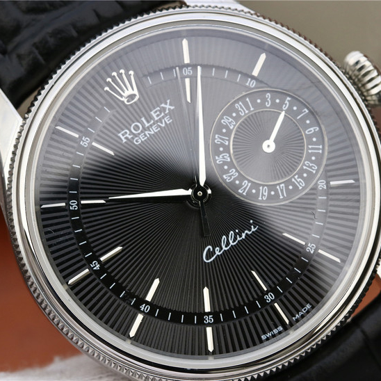 CELLINI TIME DATE Silver Multicolor Dial Selection Black Leather Strap 39mm