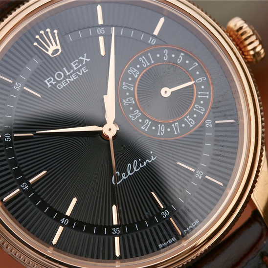 CELLINI TIME DATE Golden Multicolor Dial Selection Brown Leather Strap 39mm