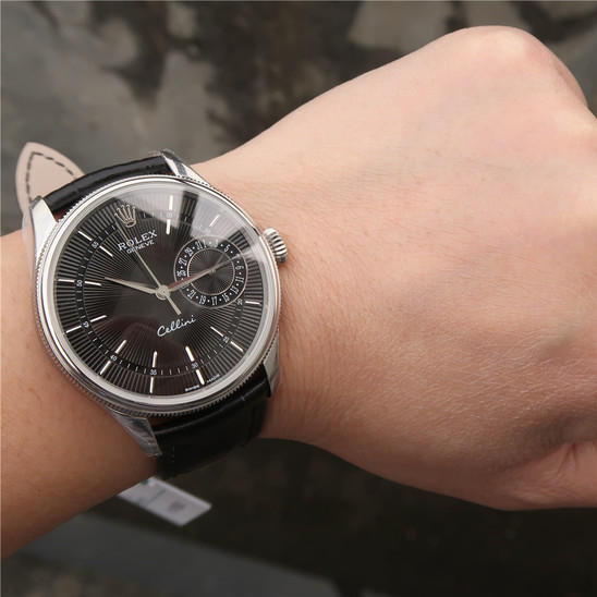 CELLINI TIME DATE Silver Multicolor Dial Selection Black Leather Strap 39mm