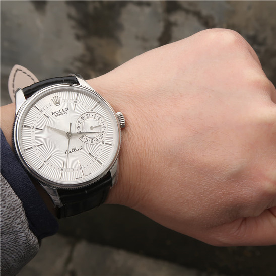 CELLINI TIME DATE Silver Multicolor Dial Selection Black Leather Strap 39mm