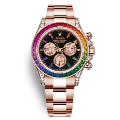 DAYTONA RAINBOW DIAMOND ROSE GOLD STAINLESS STEEL40mm