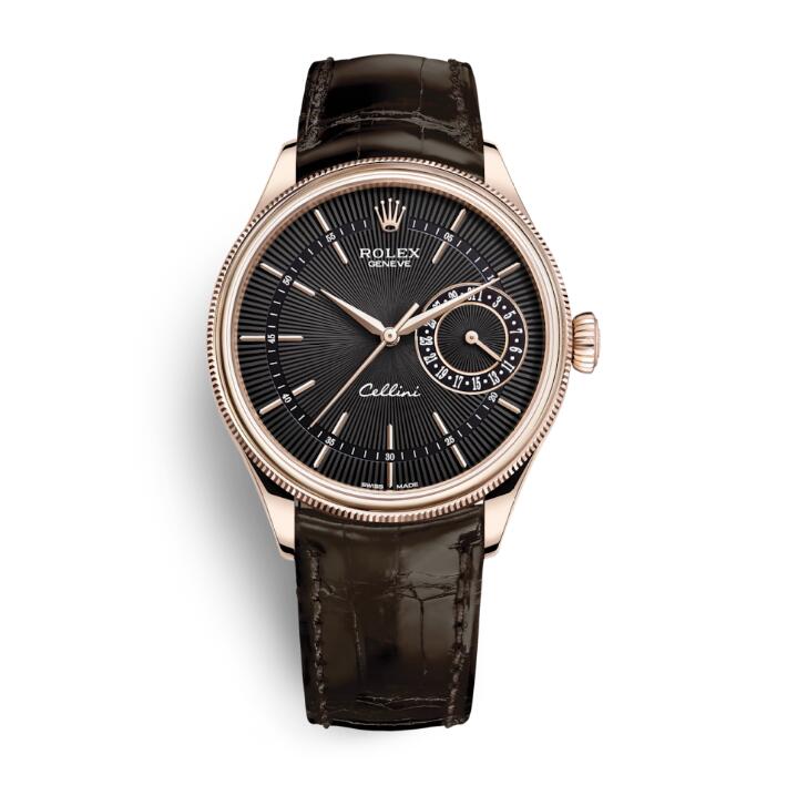 CELLINI TIME DATE Golden Multicolor Dial Selection Brown Leather Strap 39mm
