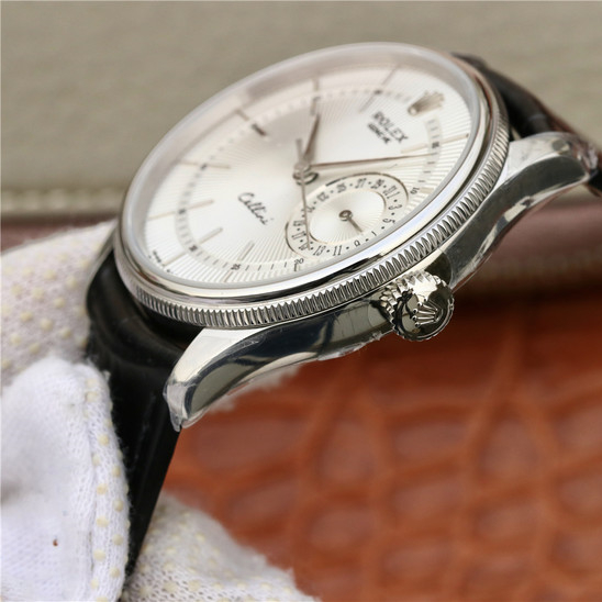 CELLINI TIME DATE Silver Multicolor Dial Selection Black Leather Strap 39mm