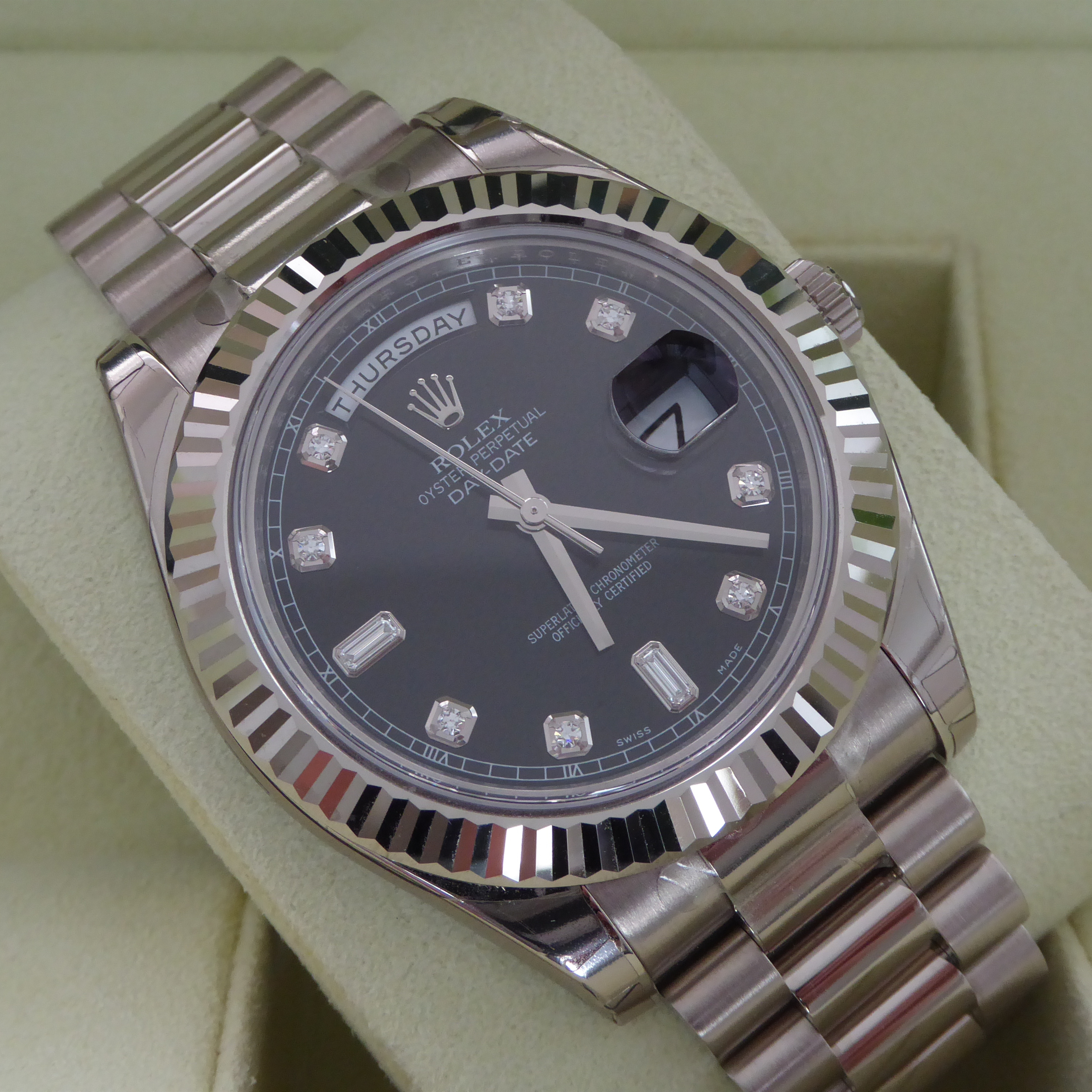 Day-Date II Silver Diamond Scale Multiple Dial Color Options 41mm