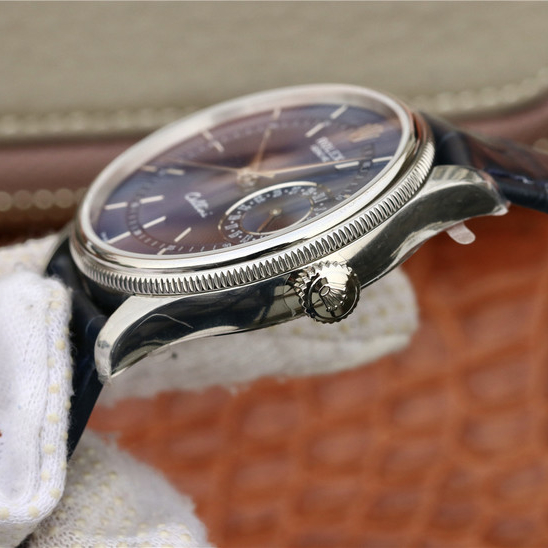 CELLINI TIME DATE Silver Blue Dial Blue Leather Strap 39mm