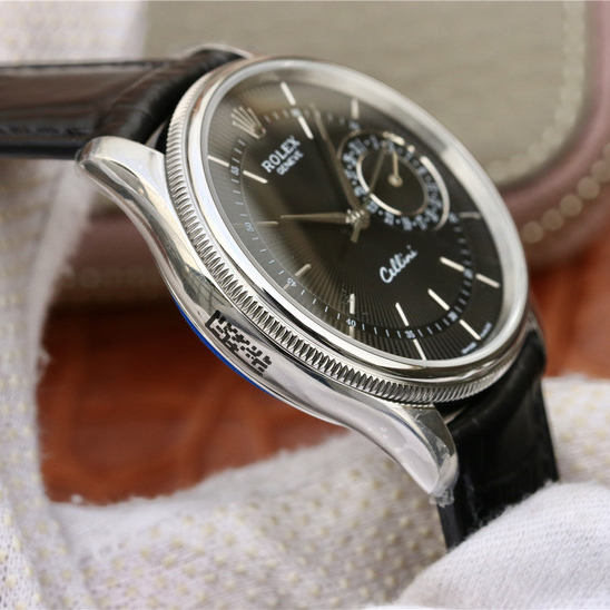 CELLINI TIME DATE Silver Multicolor Dial Selection Black Leather Strap 39mm