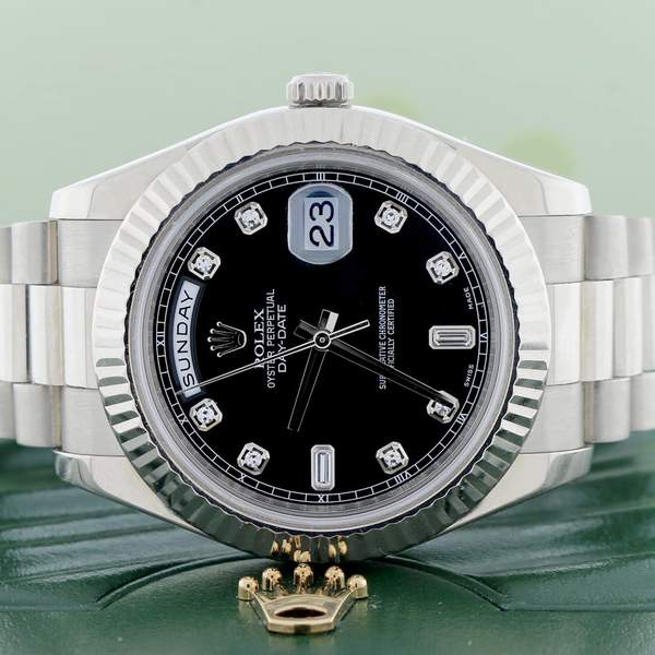 Day-Date II Silver Diamond Scale Multiple Dial Color Options 41mm