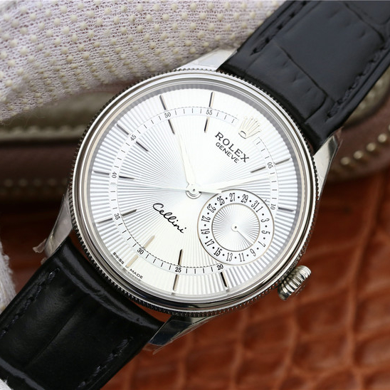 CELLINI TIME DATE Silver Multicolor Dial Selection Black Leather Strap 39mm