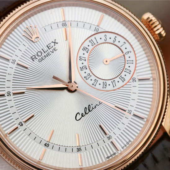 CELLINI TIME DATE Golden Multicolor Dial Selection Brown Leather Strap 39mm