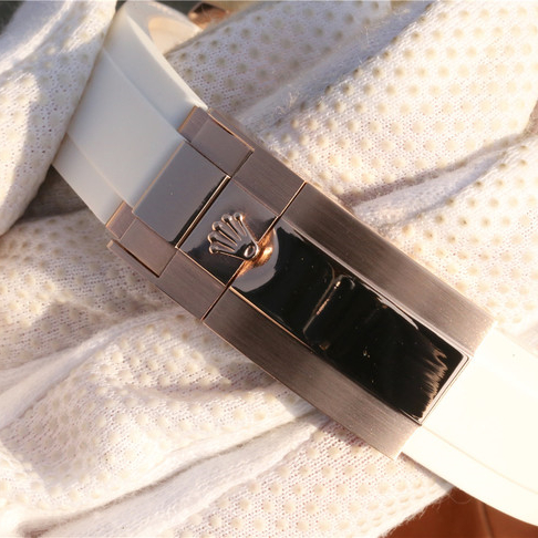 Yacht Master 1 BAYMAX Rose Gold Mix White Rubber Strap 40mm