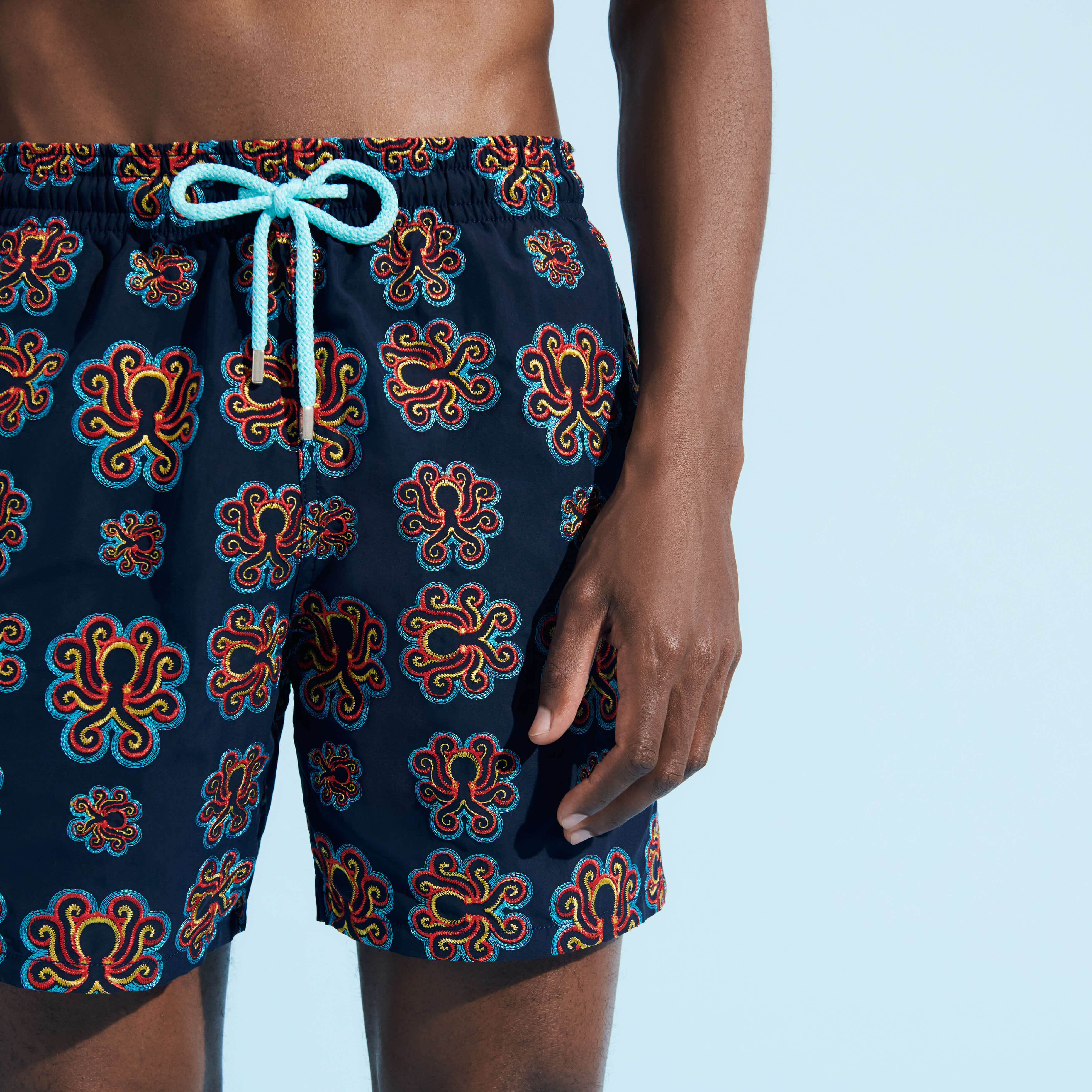 VILEBREQUIN Men Swim Shorts Embroidered Poulpes Neon - Limited Edition | NAVY / Blue