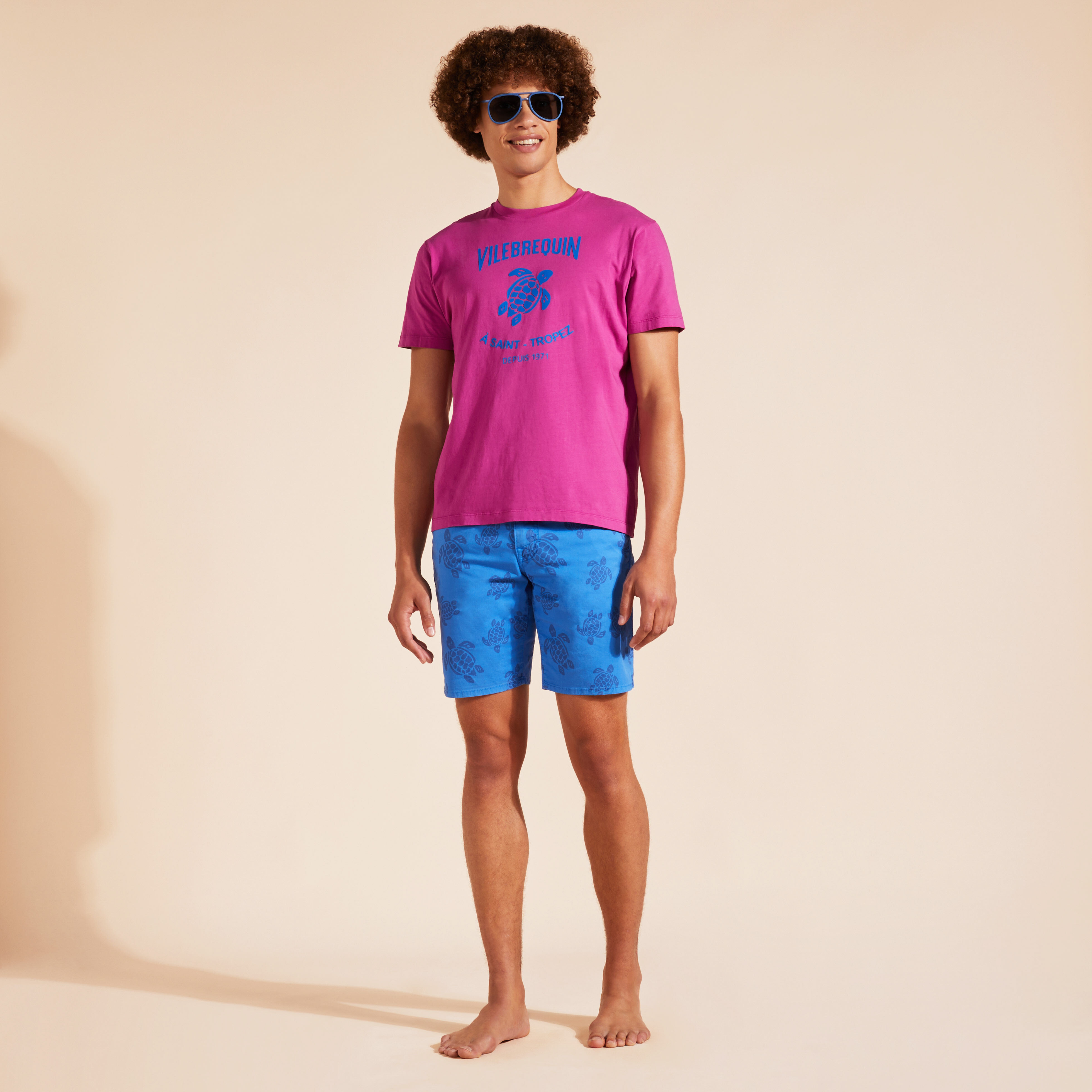 VILEBREQUIN Men Cotton T-Shirt Printed Turtle Logo