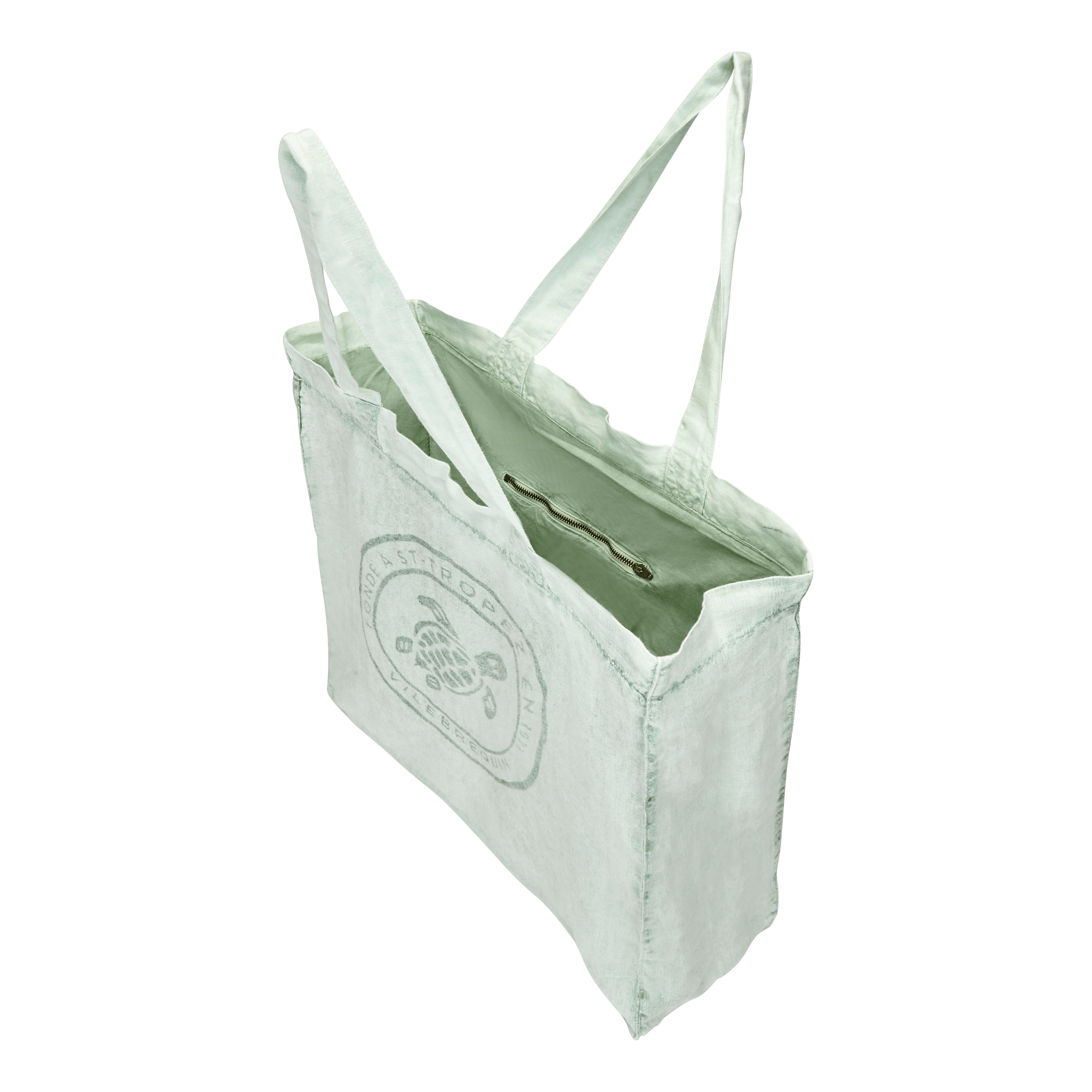 VILEBREQUIN Linen Turtle Unisex Tote Bag Mineral Dye