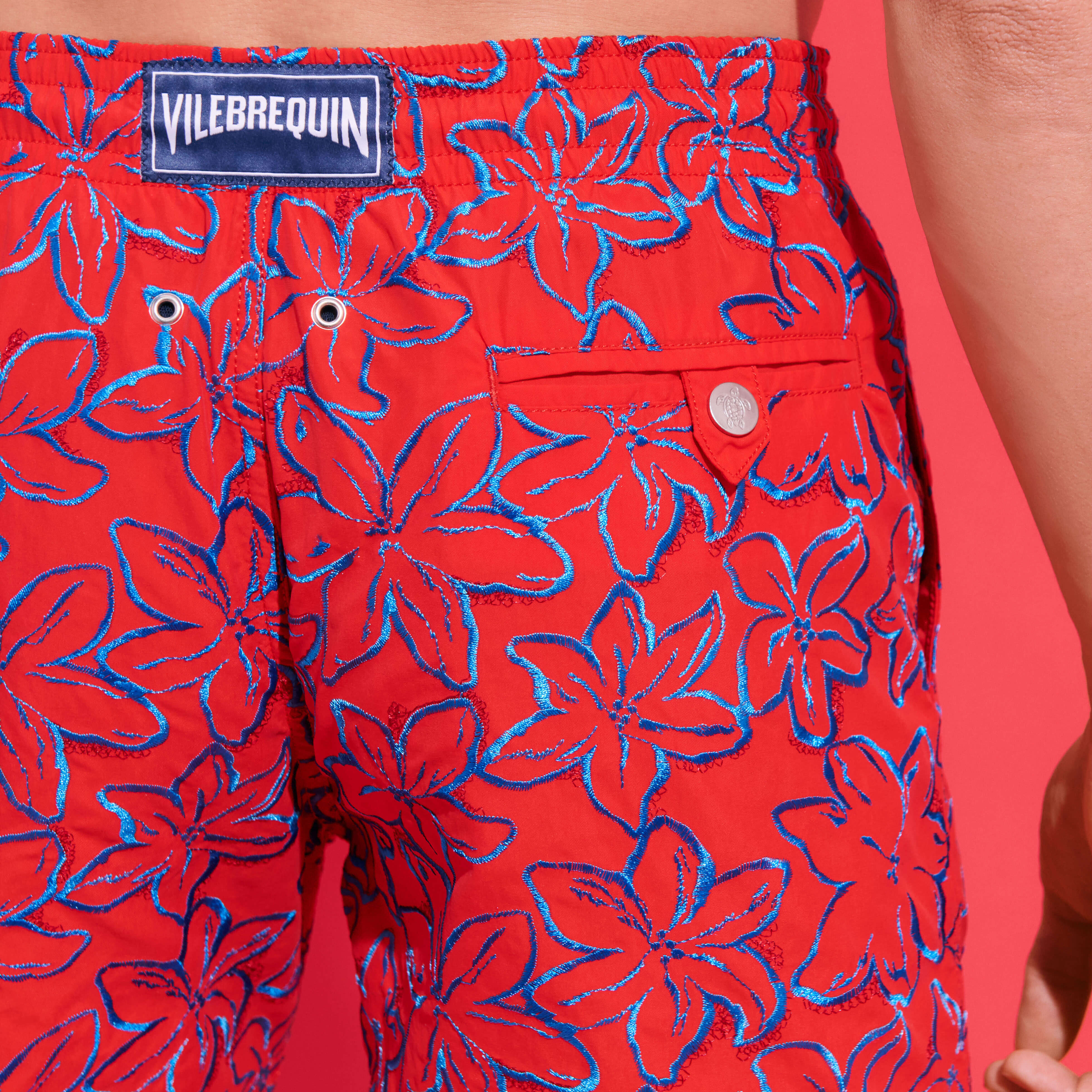 VILEBREQUIN Men Swim Shorts Embroidered Raiatea - Limited Edition | POPPY RED / Red