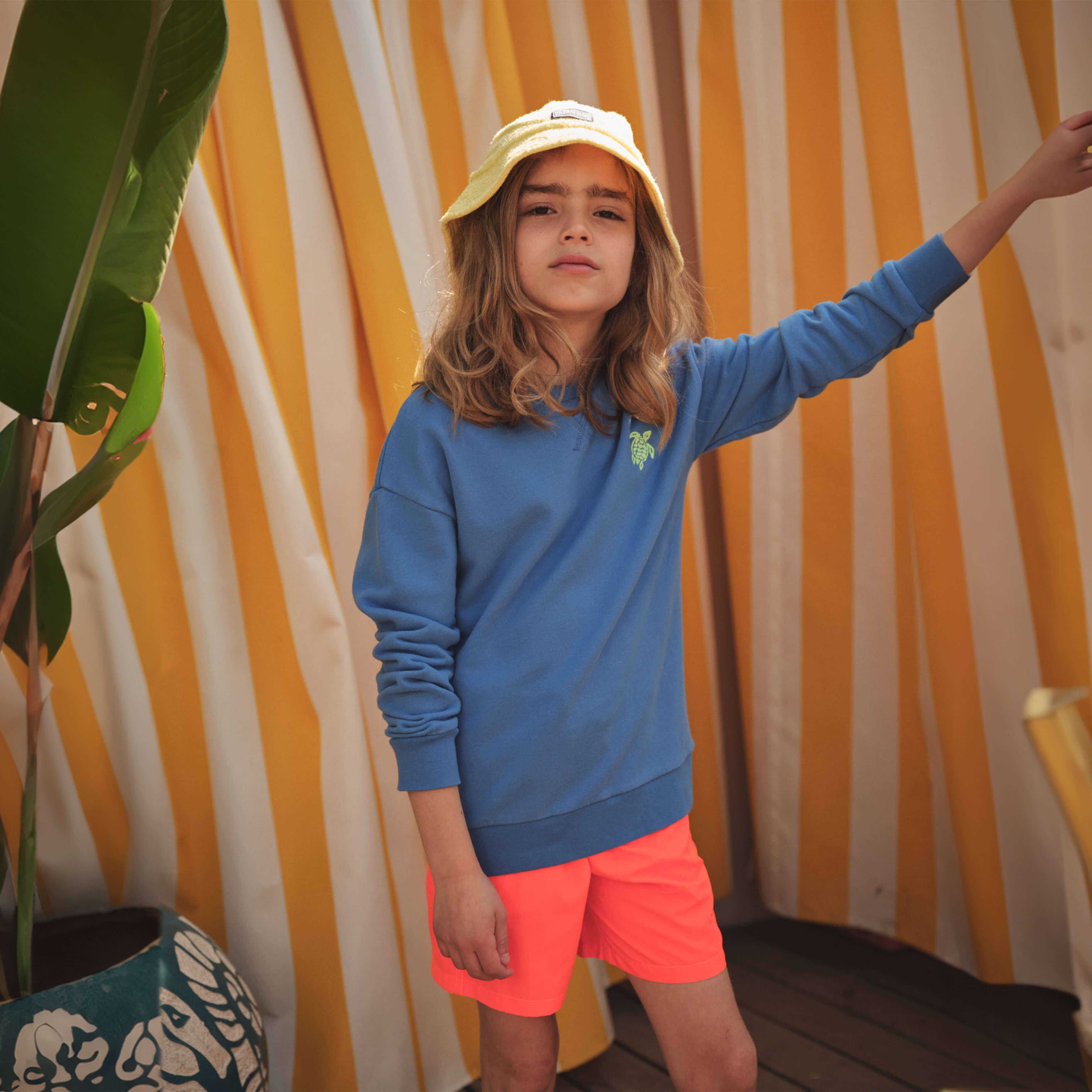VILEBREQUIN Boys 3d print Turtle Cotton Crewneck Sweatshirt | OCEAN / Blue