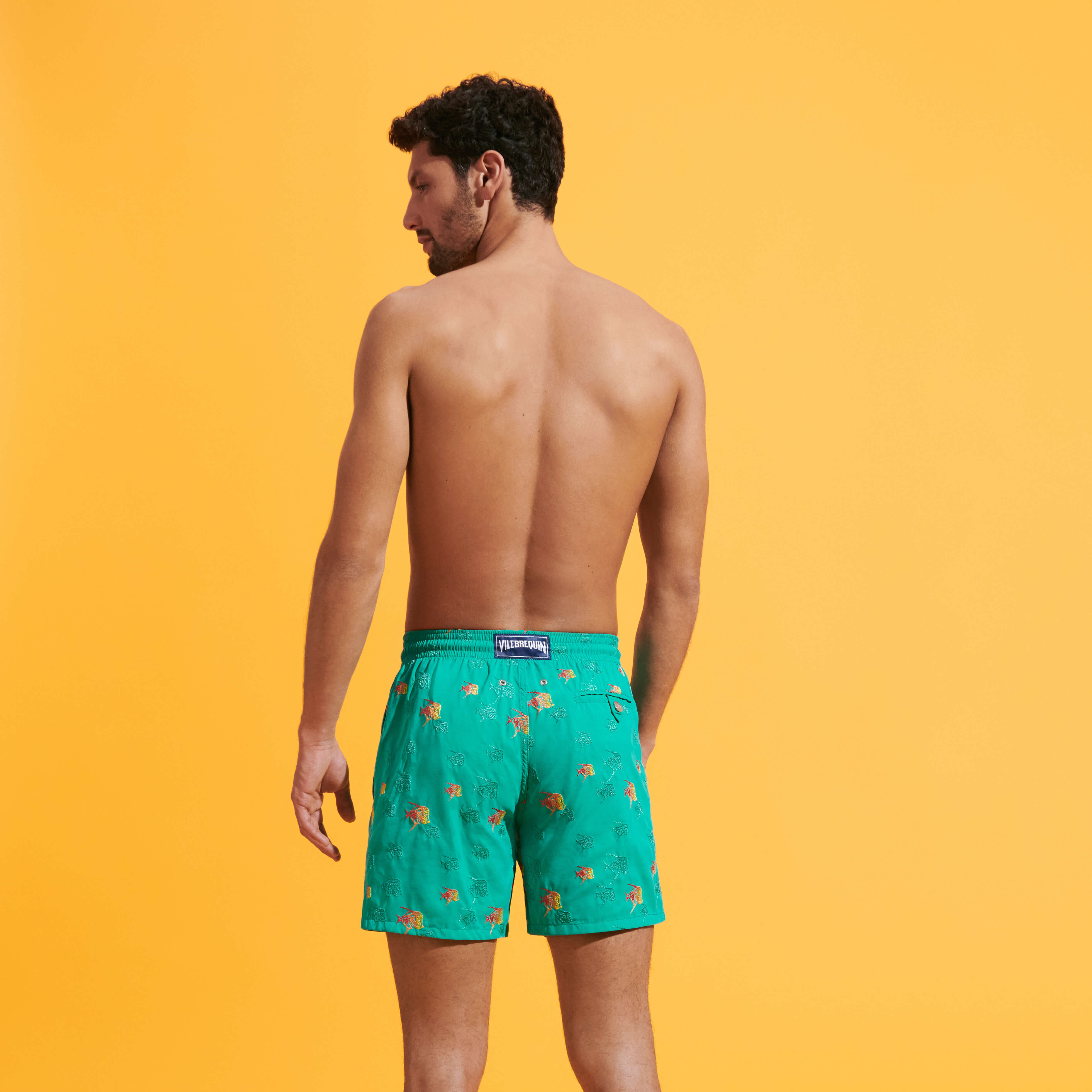 VILEBREQUIN Men Swim Shorts Embroidered Piranhas - Limited Edition | TROPEZIAN GREEN / Green