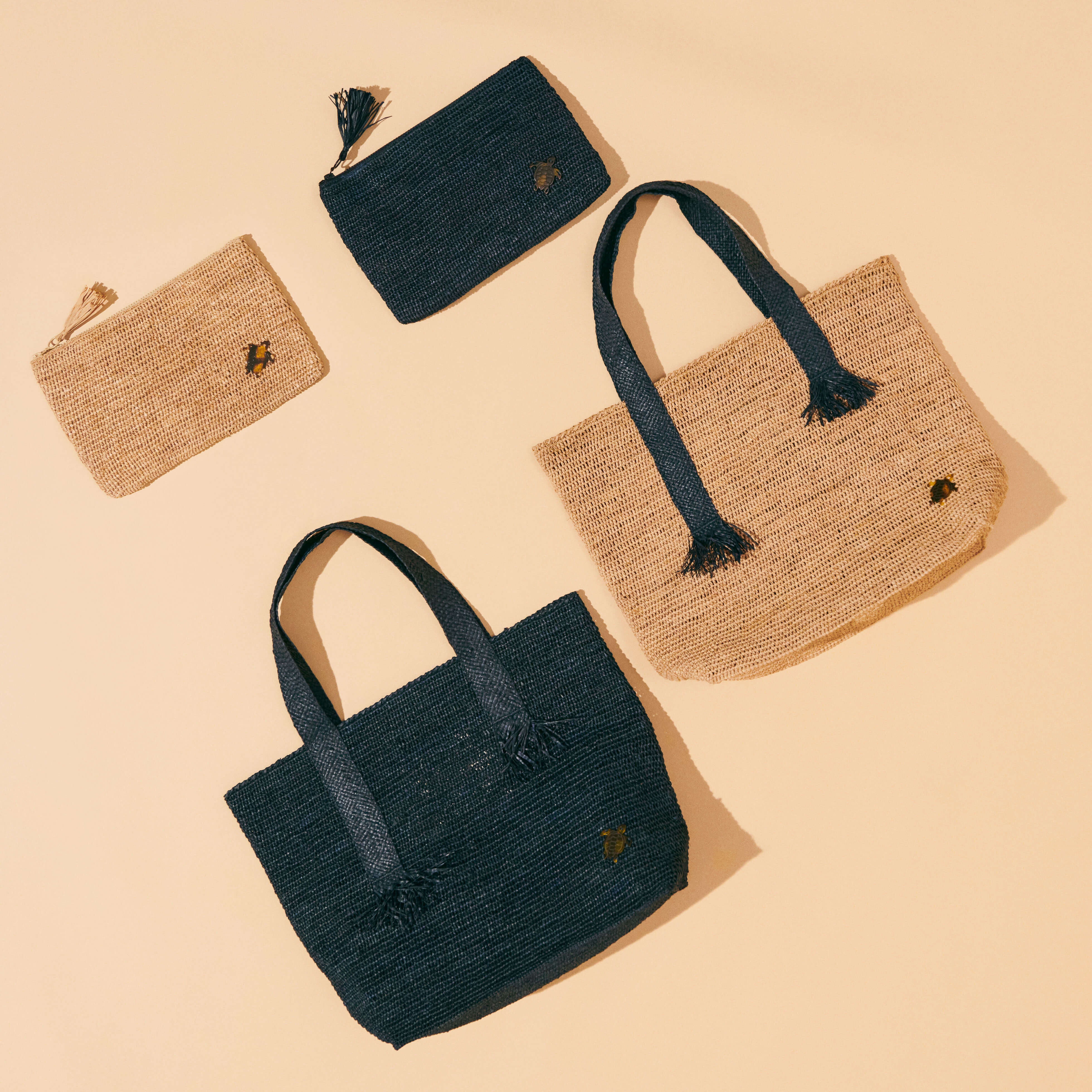 VILEBREQUIN Raffia Unisex Beach Bag | NAVY / Blue