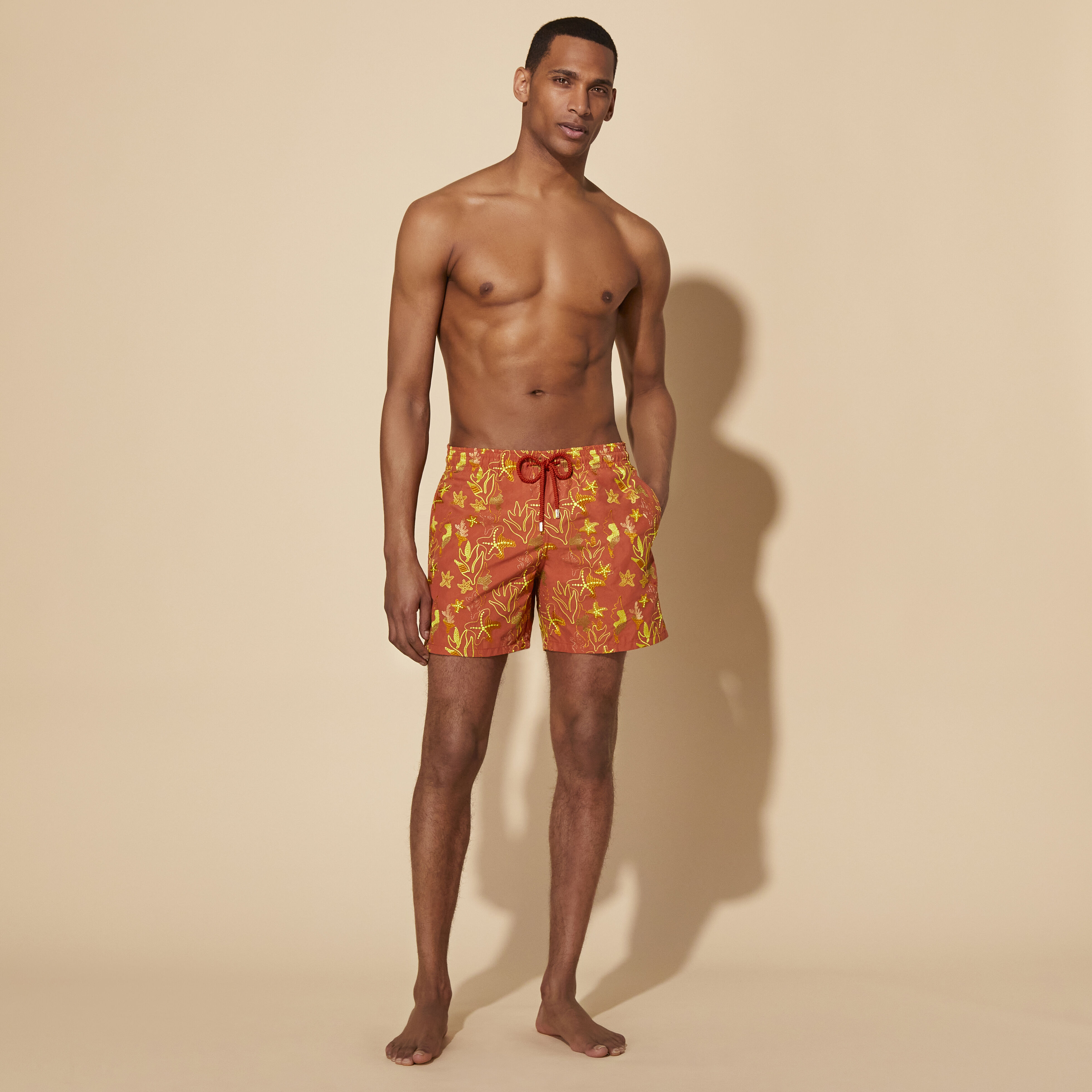 VILEBREQUIN Men Swim Shorts Embroidered Camo Seaweed - Limited Edition | TOMETTE / Red