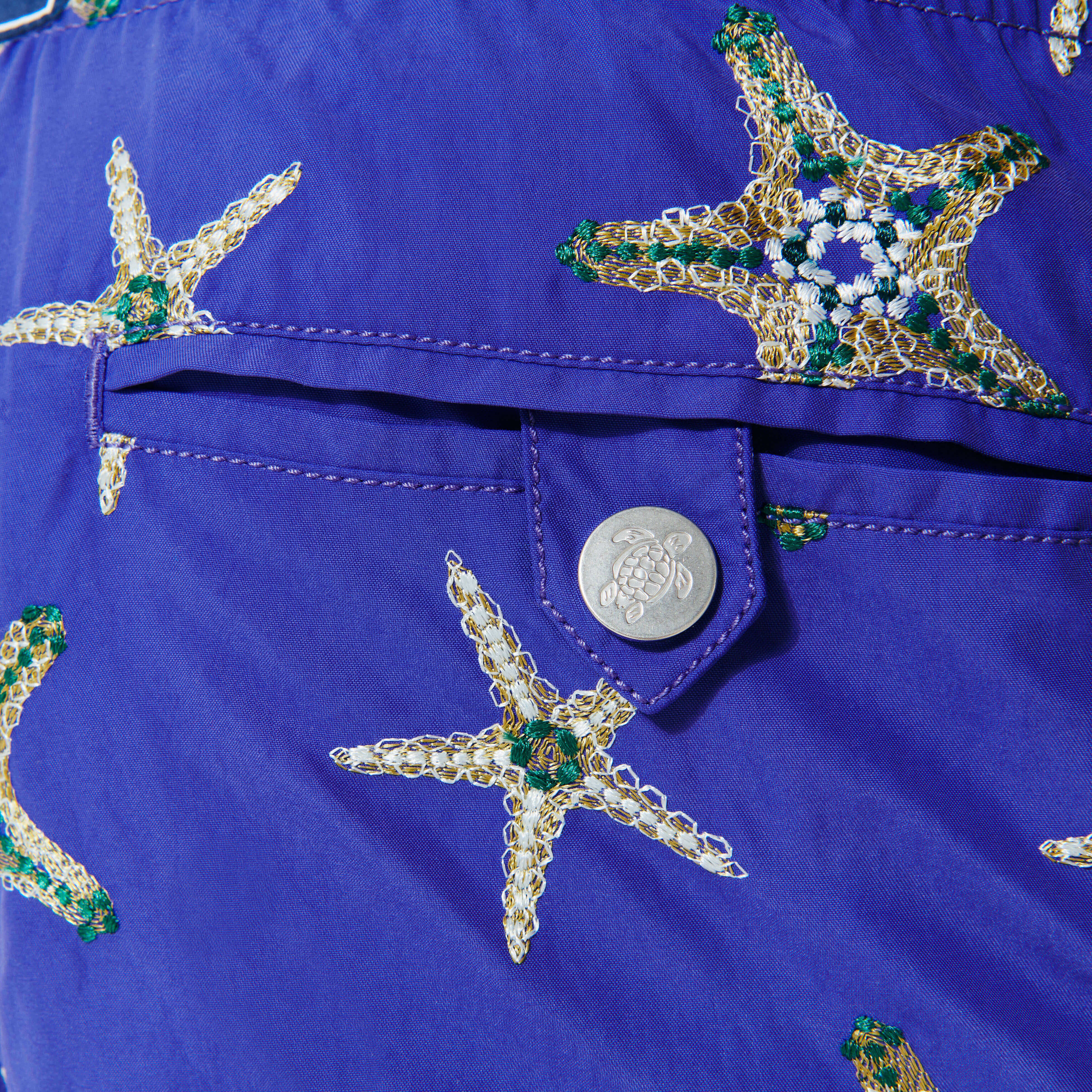 VILEBREQUIN Men Swim Shorts Embroidered Starfish Dance - Limited Edition | PURPLE BLUE / Blue